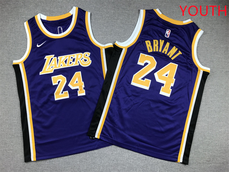 Youth Los Angeles Lakers #24 Bryant Purple Nike 2025 NBA Jersey style 1